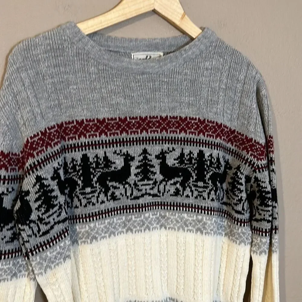 K. P. Knitwear 80’s Vintage Ski Lodge Christmas Sweater Size Small - Picture 4 of 9